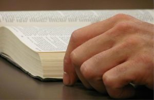 woman reading Bible